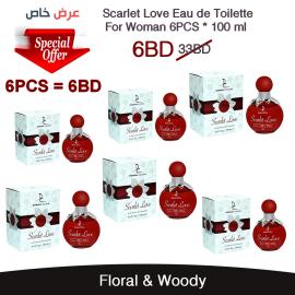 Scarlet Love Eau de Toilette For Woman 6PCS * 100 ml