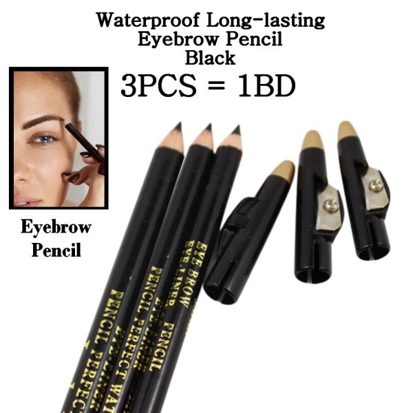 3PCS Waterproof Long-lasting Eyebrow Pencil Black