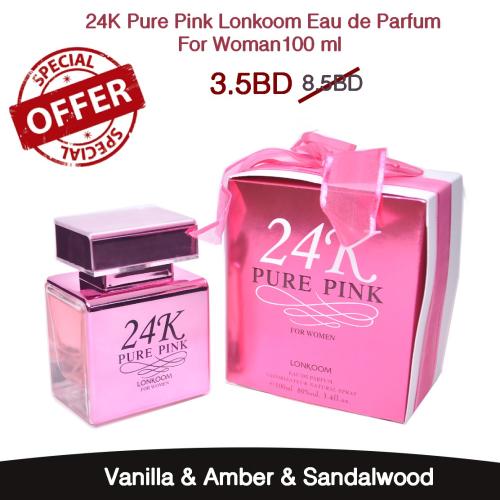 24K Pure Pink Lonkoom Eau de Parfum For Woman100 ml 