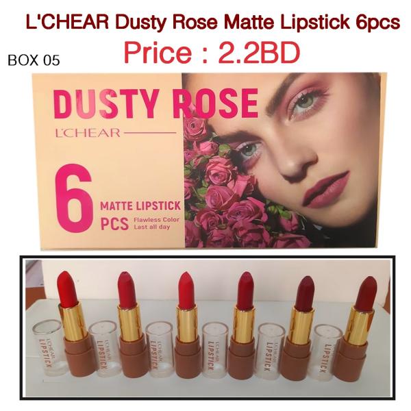 L'CHEAR Dusty Rose Matte Lipstick 6pcs