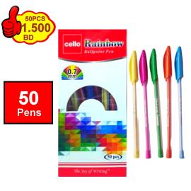 CELLO Rainbow  PEN 0.7MM BOX OF 50PC Colors