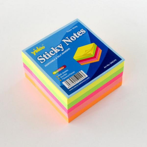 Yidoo notes 3 in x 3 Neon 5 Colours