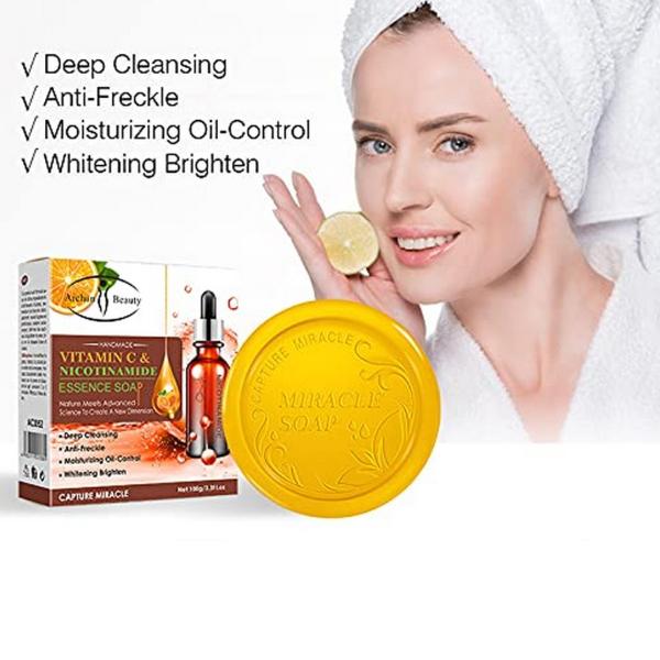 Vitamin C & Nicotinamide Essence Handmade Soap Cleaning Moisturizing Repair Oil Control Skincare 100g