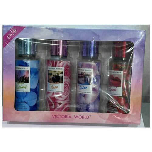 Victoria World Body Mist Gift Set 4pcs × 140ml