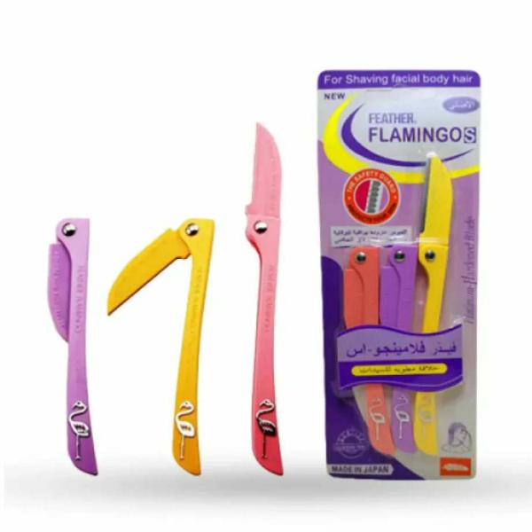 Feather Flamingos For Shaving Facial Body Hair - 3pcs