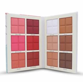 Makeup set contains 6 blush colors + 6 contour colors
