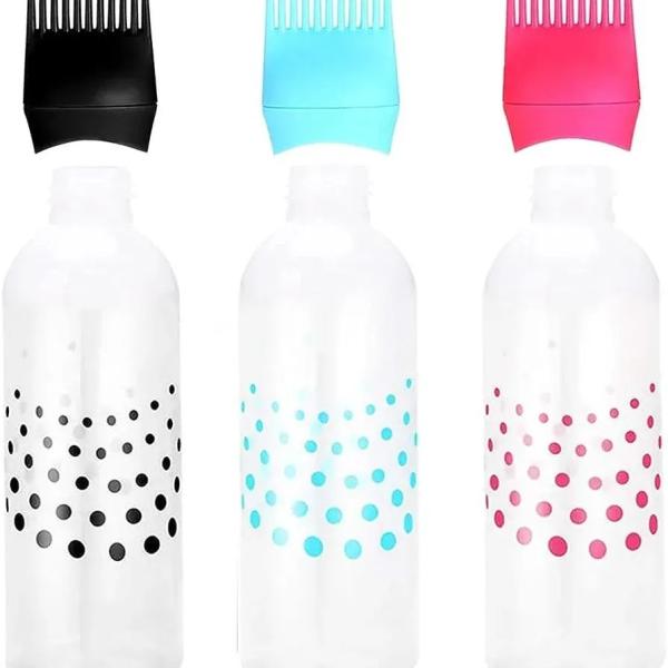 Hair Dye Bottle, Plastic Root Brush Apply Bottle for Hairdresser 120ml 1PC