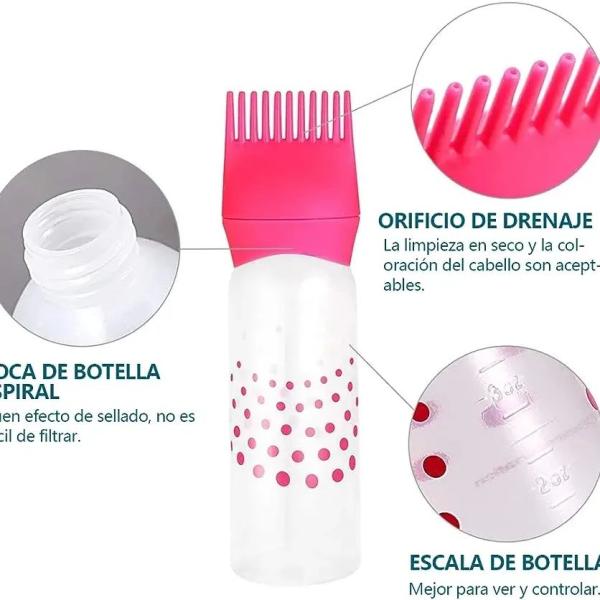 Hair Dye Bottle, Plastic Root Brush Apply Bottle for Hairdresser 120ml 1PC