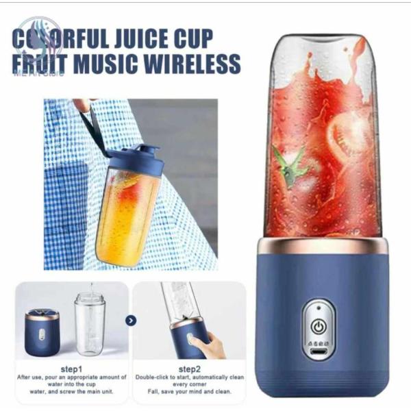 Portable Mini Electric Fruit Juicer, 400ml Capacity, USB Rechargeable