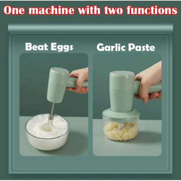 2in1 Cordless Electric Egg Beater Meat Grinder With Mixer Wireless