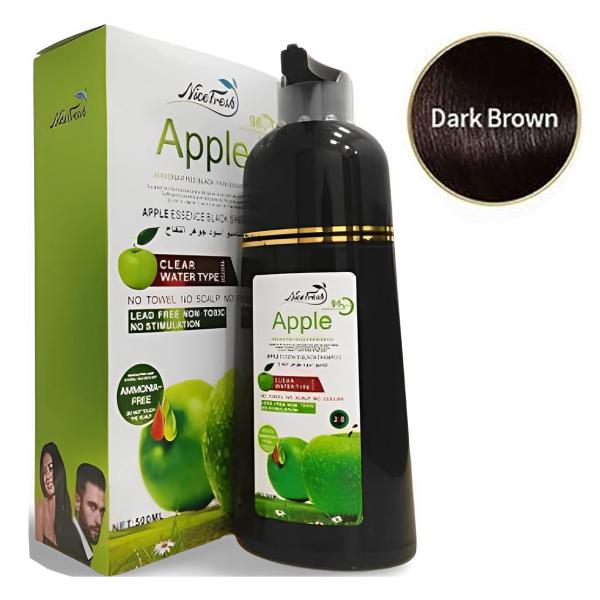 Nice Fresh's Apple Essence Hair Dye Shampoo 500ml - Dark Brown
