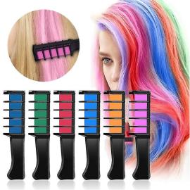 Hair Dye Comb Multicolor Hair Coloring 6 Colors