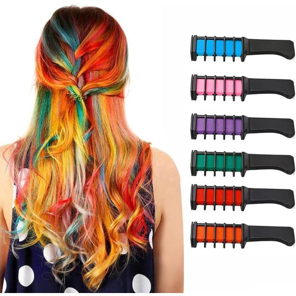 Hair Dye Comb Multicolor Hair Coloring 6 Colors