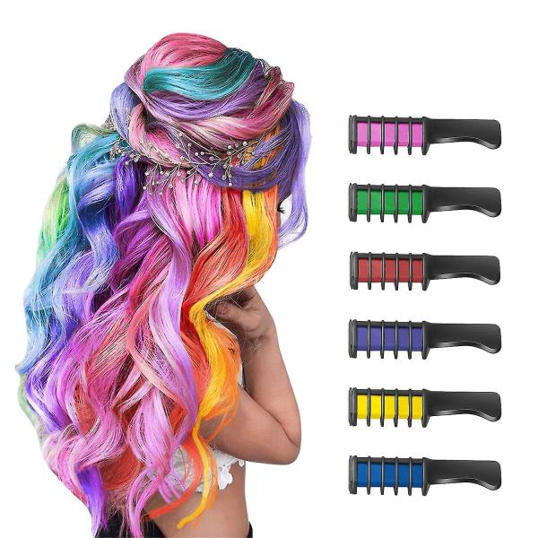 Hair Dye Comb Multicolor Hair Coloring 6 Colors