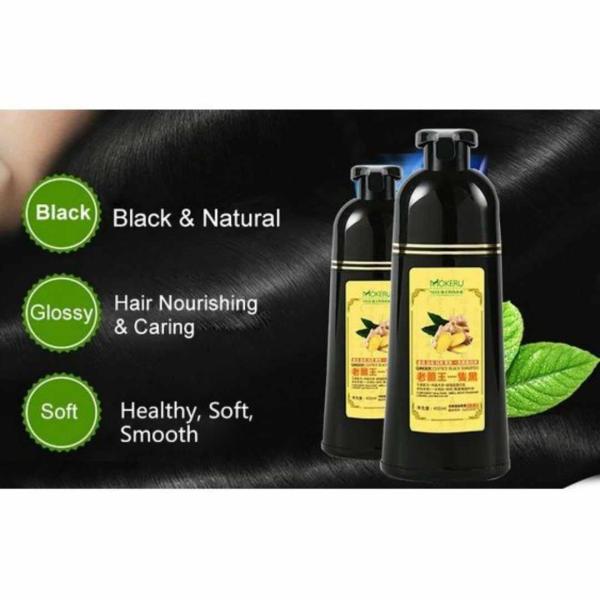 Mokeru Ginger Dyeing Shampoo, Black, 500 ml
