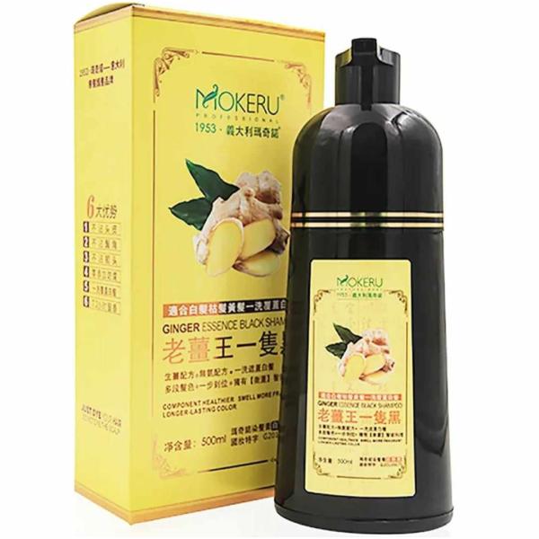 Mokeru Ginger Dyeing Shampoo, Black, 500 ml