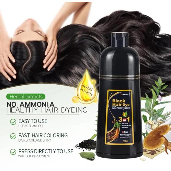 MEIDU Hair Dye Shampoo 500ml - Black