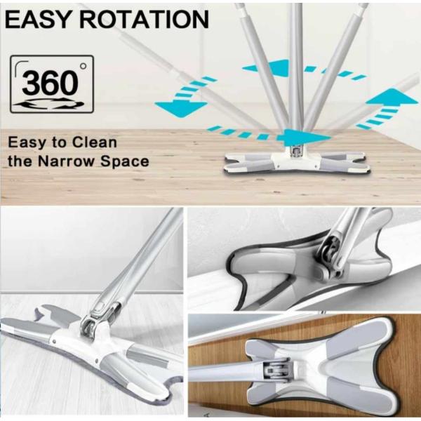 Floor Mop With Microfiber Replace Cloth 