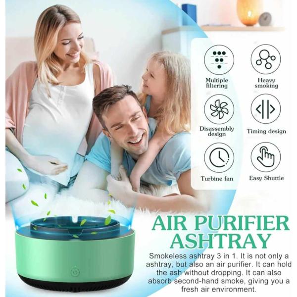 Air Purifier Ashtray, 2-in-1 Ashtray with Air Purifier