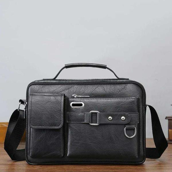 Fashion Men's Shoulder Portable PU Leather Handbag