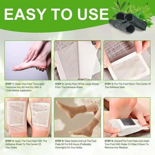 Foot Patches Bamboo Charcoal & Green Tea