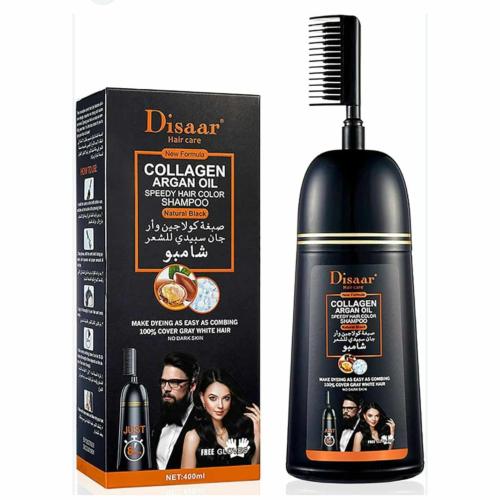 Collagen Argan Oil Hair Coloring Shampoo Dye Shampoo 400ml Black
