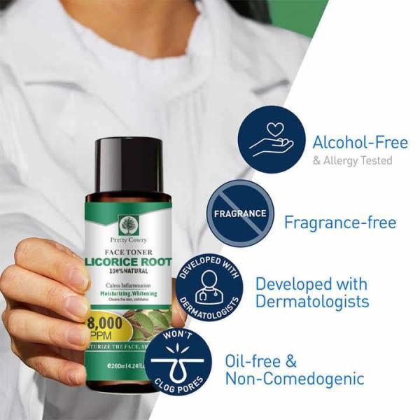 Licorice extract herbal anti irritant skin face toner 260ml