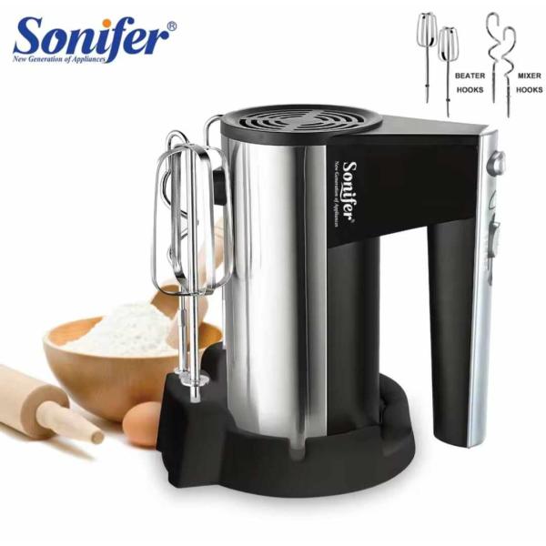 Sonifer Stainless Steel Hand Mixer with Speeds and Brushes